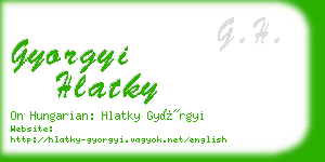 gyorgyi hlatky business card